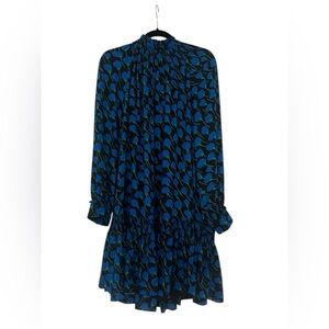 kate spade Black Dress with Blue and Teal Leaf Print